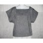 SJ Sport Boxy Gray Vintage Style Pullover Shirt Tunic Top Medium M