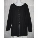 Eucalyptus Long Black Cotton & Linen Button Jacket Tunic Top Medium M