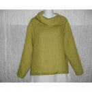 Barbara Balluffi Green Linen & Silk Lagenlook Pullover Shirt Tunic Top Medium M