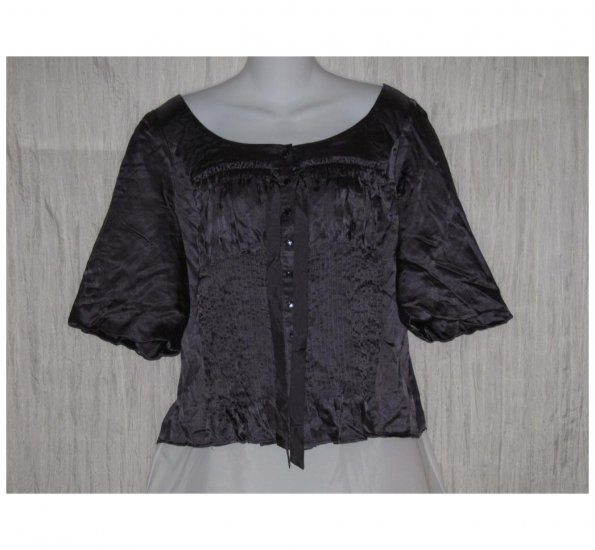 FEI Slinky Gathered Purple Silk Tunic Top Shirt Size 12 M L