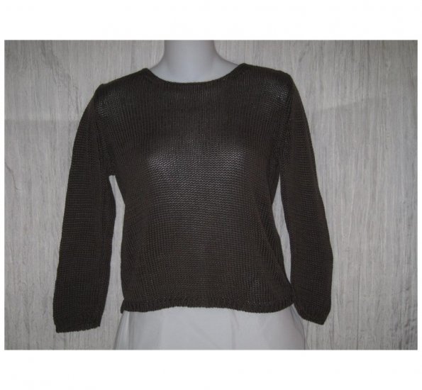 J. Jill Brown Mercerized Cotton Knit Pullover Sweater Top Small S