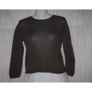 J. Jill Brown Mercerized Cotton Knit Pullover Sweater Top Small S