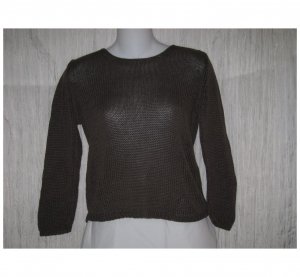 J. Jill Brown Mercerized Cotton Knit Pullover Sweater Top Small S