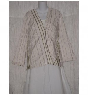 Spirithouse Asymetrical Striped Lagenlook Tunic Top Jacket Medium M