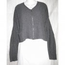 FLAX by Angelheart Jeanne Engelhart Gray Merino Wool Blend Zipper Cardigan Sweater M L