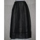 Eddie Bauer Long A-Line Lined Sheer Black Cotton Skirt 8 Petite 8P