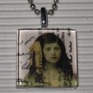 New Altered Art to Wear Glass Pendant Necklace Reservee