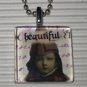 Altered Art to Wear Glass Pendant Necklace Beautiful