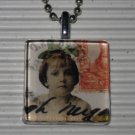 Altered Art to Wear Glass Pendant Necklace Post Haste