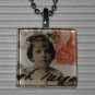 Altered Art to Wear Glass Pendant Necklace Post Haste