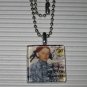 New Altered Art Glass Pendant Necklace Plaid Ouija Girl