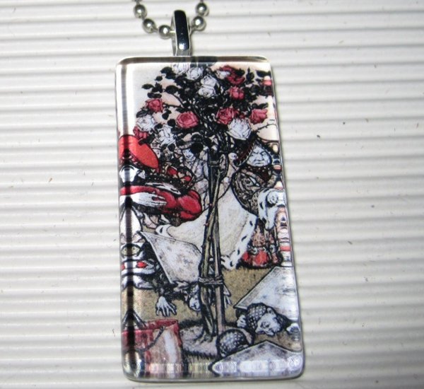 New Alice in Wonderland Necklace Painting the Roses Red