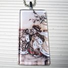 Alice in Wonderland Glass Tile Art Necklace Red Queen