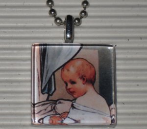 Art Glass Necklace Mucha Nestle's Food for Infants Ad
