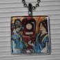 Altered Art Glass Necklace Alphonse Mucha Benedictine