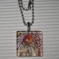 Art Glass Necklace Alphonse Mucha La Dame Aux Camelias