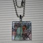 Altered Art Glass Tile Necklace Alphonse Mucha Winter