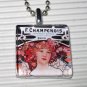 Glass Pendant Necklace Alphonse Mucha Champenois Paris