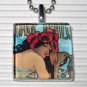 Altered Art Nouveau Necklace Alphonse Mucha Summer Ad