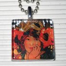 Art Glass Necklace Alphonse Mucha Bieres De La Meuse