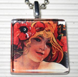 Pendant Necklace Alphonse Mucha Biscuits Le Fevre-utile