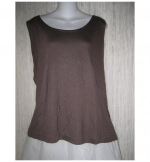 NEW J. Jill Soft Modal Rayon Knit Pullover Shirt Tank Top Brown 4X