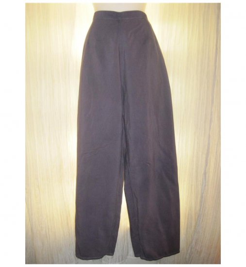 Jeanne Engelhart FLAX Purple Textured Cotton Floods Pants Medium M