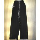 SOLITAIRE Black LINEN Wide Leg Floods Pants X-Large XL