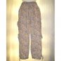 FLAX Cropped Floral Linen Cargo Floods Pants Jeanne Engelhart Medium M