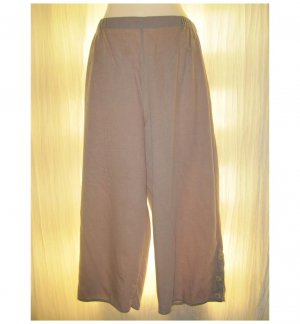 FLAX Tan Cotton Floods Pants Jeanne Engelhart Large L