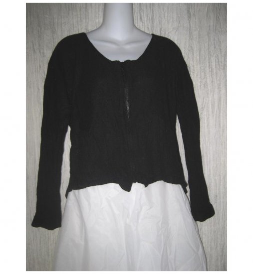 Neesh By D.A.R. Soft Black Angora Blend Zipper Cardigan Sweater M L
