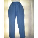 FLAX by Jeanne Engelhart Long Blue Linen Pants Petite P