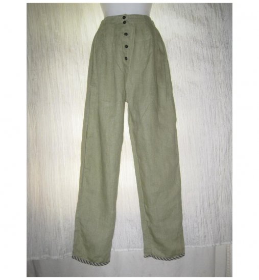 Visual Professional VP Long Green Linen Pants Size 1