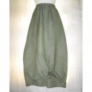 Staley Gretzinger Art to Wear Long Green Linen Lagenlook Skirt Medium