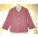 Jeanne Engelhart FLAX Shapely Pink Cotton Button Top Shirt Medium M