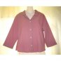 Jeanne Engelhart FLAX Shapely Pink Cotton Button Top Shirt Medium M