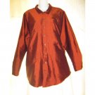 FLAX Red Silk Button Shirt Tunic Top Jeanne Engelhart Small S