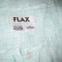 Jeanne Engelhart FLAX Shapely Blue Linen Button Top Shirt Medium M