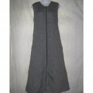 FLAX by Jeanne Engelhart Shapely Black Waves Linen Snappy Dress Large L