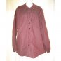 Jeanne Engelhart FLAX Burgundy Linen Button Shirt Tunic Top Small S