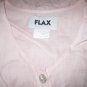 FLAX Pink Cropped Linen Button Shirt Top Jeanne Engelhart Small S