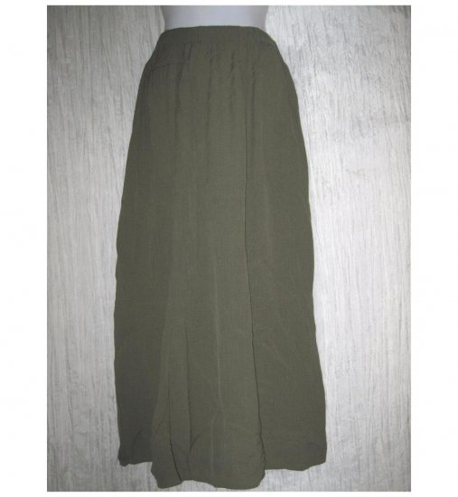 FLAX Long Green Rayon Skirt Jeanne Engelhart Small S