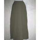FLAX Long Green Rayon Skirt Jeanne Engelhart Small S