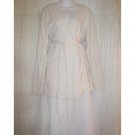 FLAX White Puckered Cotton Wrap Tunic Top Cardigan Jacket Large L