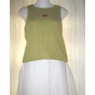 Planet Earth Imports Green Cotton Sweater Tank Top Small S