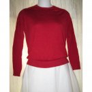 August Silk Soft Red Knit Pullover Sweater Top Small S