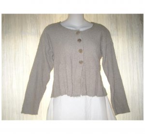 FLAX by Angelheart Jeanne Engelhart Cropped Cardigan Sweater S M
