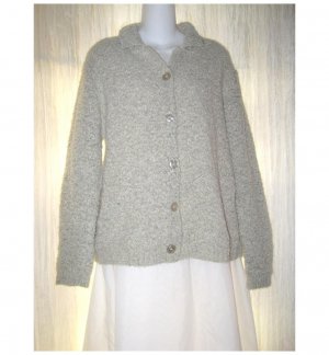 Carolyn Taylor Essentials Soft Gray Nubby Cardigan Sweater Medium M