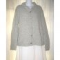 Carolyn Taylor Essentials Soft Gray Nubby Cardigan Sweater Medium M