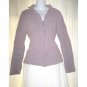Soft Pink Zip Nubby Knit Cardigan Sweater Small Medium S M